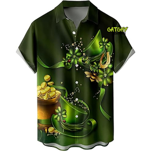 CATCHY GEARS Camisas Personalizadas al por Mayor para Hombre, Camisa Hawaiana con Estampado 3D, Manga Corta, Secado Rápido, Spandex/Poliéster, Camisas de Playa para Hombre - Product Image 4