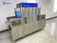 Lave-vaisselle professionnel commercial automatisé autoportant en acier pour cuisines d'hôtel, type à chariot