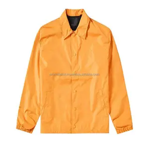 코치 재킷 윈드 브레이커 봄 가을 얇은 코트 싱글 브레스트 캐주얼 솔리드 경량 폭격기 재킷 사용자 정의 코치 재킷
