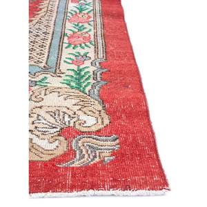 Alfombra de Lana Anudada a Mano de Gran Tamaño, Diseño de Medallón Rojo y Naranja, para Sala de Estar, Pasillo Rectangular, Modelo Pae-2231 - Product Image 4