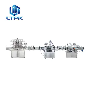 LTPK LT-ALFCL6 Juice Oil Automatic Honey Plastic Round Bottle Liquid Screw Filling Capping And Labeling Machines