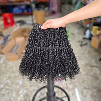 Extensiones de Cabello Humano Virgen Vietnamita Super Double Drawn con Cierre de Cabello Humano, Cutícula Alineada, Rizo Pixie