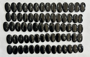 Paire d'onyx noir naturel de qualité AAA Cabochon de pierres précieuses Prix de gros Lot de pierres en vrac d'onyx noir Pierre de paire d'onyx de haute qualité en vrac - Product Image 3