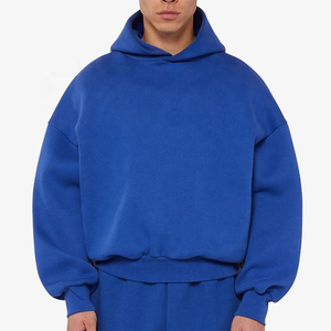 Sweat-shirt à capuche pour homme en gros, OEM – Polaire 380G polyester/coton, non doublé, séchage rapide, coupe-vent, respirant, tricoté - Product Image 3