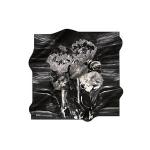 Black Cotton Floral Square Scarf - Product Image 2