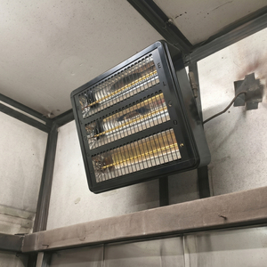Chauffage infrarouge électrique industriel ELCON EIR TH06 6000W 6kW 380V IP55 résistant aux intempéries en aluminium noir avec commande programmable - Product Image 5