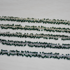 Chaîne de chapelet de perles Hydro de quartz vert enveloppée de fil plaqué argent de qualité supérieure, chaîne de perles de chapelet épais pour la recherche de bijoux - Product Image 4