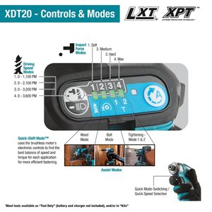 Ensemble de perceuse sans fil 18V LXT sans balais, sans clé, 5.0Ah, kit combo 2 pièces, vitesse variable, perceuse électrique professionnelle pour usage professionnel - Product Image 4