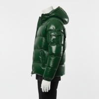 Blouson d'hiver personnalisé pour homme avec capuche, en toile, col montant, broderie de lettres, logo frontal, rembourrage en coton de haute qualité