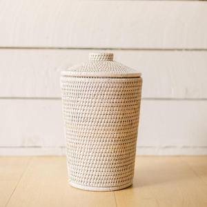 Rattan waste <b>bin</b> kitchen bedroom storage <b>bins</b> wholesale supply top quality <b>lidded</b> organizer basket - Product Image 5