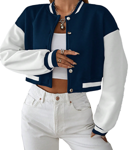 Chaqueta Bomber bordada clásica, ropa de calle Premium para estilo Chicago inspirado en Unisex, cuello alto de lona con capucha y letras delanteras - Product Image 4