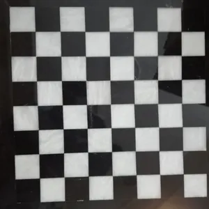 手工制作的白色和黑色全大理石棋盘游戏套装斯汤顿大理石锦标赛两人全象棋游戏桌套装