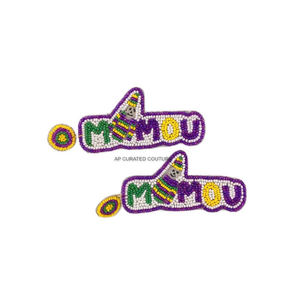 Pendientes de Mardi Gras de diseño personalizado para mujer con trabajo de cuentas a mano perfecto para la celebración del evento Mardi Gras - Product Image 5