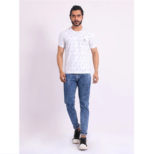 Vente chaude 100% coton T-Shirt mode impression coupe régulière extensible col rond demi manches pour tous les jours décontracté confort sorties - Product Image 1