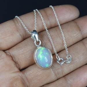 Opale de feu pierre précieuse pendentif fait main en argent Sterling 925 cadeau de mariage parfait pour l'amour avec 925 timbre pendentif bijoux - Product Image 5