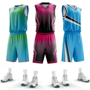 Uniforme de Baloncesto Reversible Económico Personalizado de Alta Calidad Camiseta de Baloncesto para Hombre Transpirable Camisetas de Baloncesto de Doble Cara WO-B782 - Product Image 1