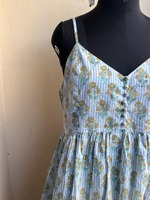 Vestido de algodón indio hecho a mano para mujer, diseño moderno sin mangas, transpirable y personalizado para fiestas de club o regalos de novia