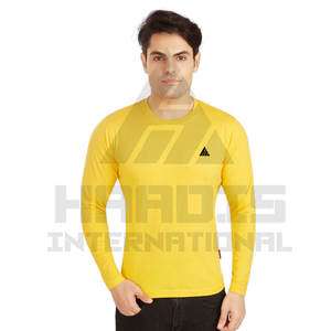 T-shirts unis à col rond de conception unique pour hommes T-shirts à manches longues en tissu confortable en gros - Product Image 1