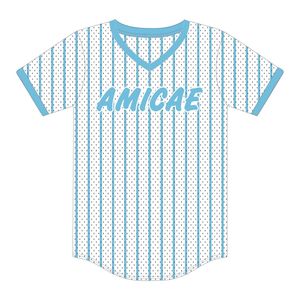 Amicae White Pinstripe Pullover Camiseta de béisbol 100% Malla de poliéster bordada Zeta Phi Beta Sorority Apparel Camiseta con cuello en V - Product Image 2