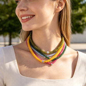 Collar de cuentas de piedra natural de dopamina OEM, joyería de cristal curativa, moda femenina, fiesta de bodas, letra de gema - Product Image 4