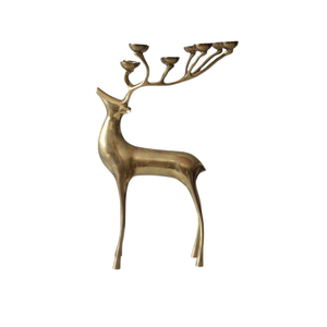 T-Light Vintage en aluminium décor de Noël coulé à la main or fini cerf articles de table en aluminium décoratif - Product Image 2