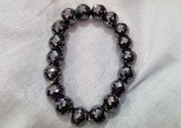 Cuentas de moissanita negra de grado AAA, piedras facetadas pequeñas de 8mm y 4mm para fabricación de pulseras y collares de joyería personalizada