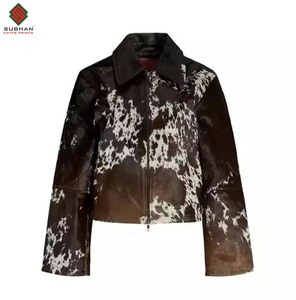 Chaqueta de Cuero Vacuno Genuino para Mujer |   Abrigo de Moda de Piel de Vaca con Pelo Natural para Mujer, Chaqueta de Cuero de Piel de Vaca con Pelo Natural - Product Image 3