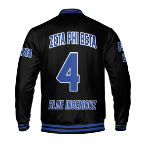 Zeta phi เสื้อแจ็กเก็ต1920สีฟ้าขาวก่อตั้งชมรมเลตเทอร์แมน zpb Greek Life chenille Patch Style - Product Image 5