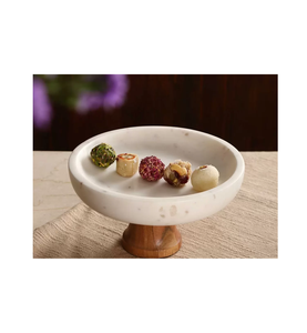 Soporte moderno para pastel de mármol y madera de Homestead para plato de postre accesorio para el hogar suministro indio al por mayor - Product Image 1