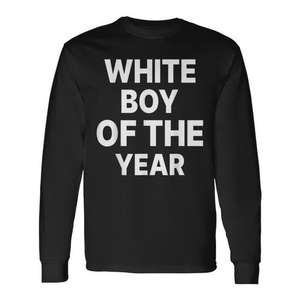 Camiseta de Manga Larga White Boy Of The Year, Unisex para Adultos, Cuello Redondo, Impresión en Serigrafía, Promocional - Product Image 1