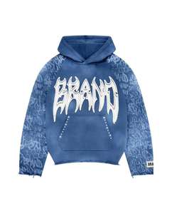 Sweat à capuche homme 100% coton surdimensionné, personnalisé, vintage, brodé, avec fermeture éclair ornée de strass, sérigraphié, délavé à l'acide, style streetwear hiver - Product Image 3