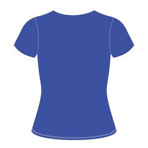 HBCU mujeres educadas Chenille contraste Trim Ringer camiseta azul con letras bordadas blancas algodón Colegiata vida griega - Product Image 3