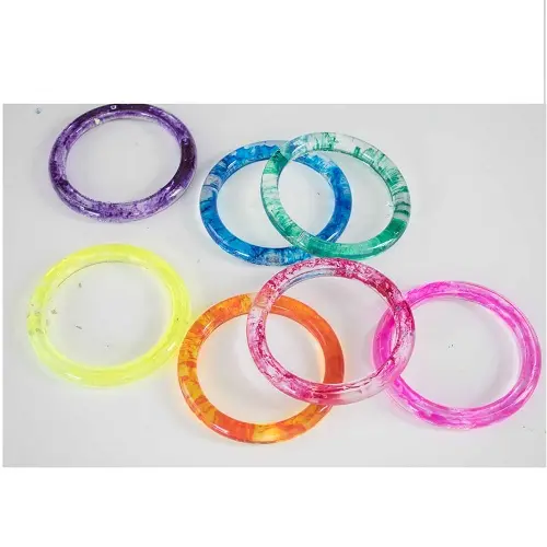 Bán Buôn Rõ Ràng Nhựa Epoxy Bangles Vòng Đeo Tay Phụ Nữ Phụ Kiện Thời Trang/Cô Gái Handmade Lucite Bangle Đồ Trang Sức