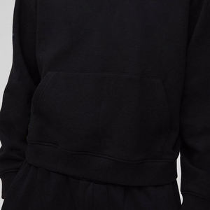 เสื้อฮู้ด Boxy แบบสวมหัวพิมพ์ลายนูนทรงโอเวอร์ไซส์ผ้าฝ้ายสีดำ - Product Image 2