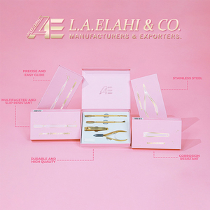 GOLD BOX KIT 4 Pcs Premium Professional Stainless Steel Manucure Set HOT SELLING Fall-less Nails Dual-End Cuticle Pushers - Product Image 2