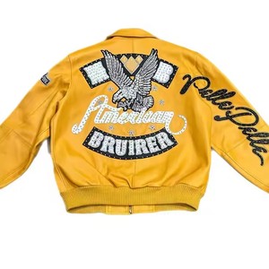 Nueva y elegante chaqueta de invierno para hombre, cuero genuino, impermeable, parches de piedra bordados, Letterman Classic para hombre, chaqueta Varsity - Product Image 6