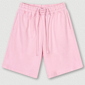 Short pour homme de qualité supérieure à minimum faible, short de survêtement uni à ourlet brut pour garçon décontracté avec poche arrière - Product Image 4