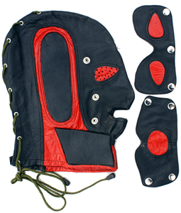 CAPA DE CUERO PARA DISFRAZ CON LOS OJOS MÁSCARA COLOR ROJO TALLA ÚNICA SE ADAPTA A LA MAYORÍA PERFURADO - Product Image 6