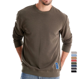 Sudadera deportiva informal con cuello redondo para hombre, 100% de algodón, tejido de punto con capucha de Color sólido para invierno - Product Image 2
