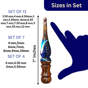 Crochet en palissandre fait main poignée ergonomique en résine époxy 4 styles pour le tricot et le crochet - Product Image 4