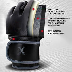 Gants de MMA en cuir robustes pour la boxe et les arts martiaux – Entraînement intensif et conditionnement physique – Respirants et anti-humidité - Product Image 3