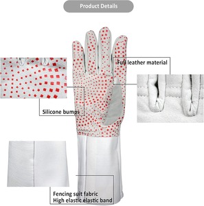 Guantes de esgrima lavables profesionales con partículas de silicona antideslizantes acolchadas para entusiastas de Foil Epee - Product Image 6