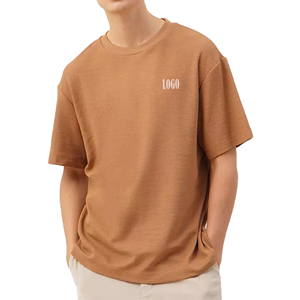 T-shirt à manches courtes pour homme, personnalisé, tricoté, 100 % coton, respirant, anti-boulochage, séchage rapide, écologique, vierge, OEM - Product Image 1