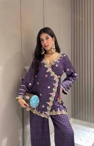 NEW Launching Designer Women's Reversible Party Wear <b>Top</b> Fabric Heavy Vichitra Silk Digital Prints for Diwali <b>Wedding</b> Occasions - Product Image 2