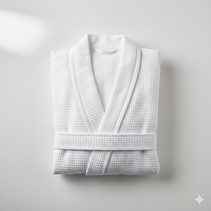 Peignoir gaufré 100% coton de qualité supérieure absorbant Robe d'hôtel blanche à séchage rapide fabriquée en Turquie - Product Image 1