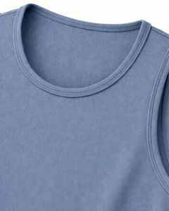Débardeur sans manches bleu clair personnalisé pour homme, col rond, coton et polyester, veste de sport décontractée, vêtements d'été, fabricant personnalisé - Product Image 6