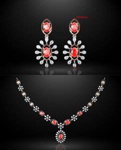 Miossanite Cristal Strass 18K Plaqué Or En Acier Inoxydable Cadeau De Fête De Mariage Ensemble Romantique Style Coréen Collier De Soirée - Product Image 1