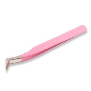 Pinzas para pestañas con logo impreso, Nano Grip, forma de L, 12 cm de longitud, antiestáticas, con agarre antideslizante. - Product Image 5