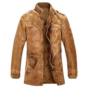 Veste en cuir zippée à manches longues avec logo personnalisé Meilleur prix Durable 2025 High Street Fashion pour hommes - Product Image 2
