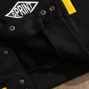 Produit à forte demande vêtements d'extérieur hommes grande taille bloc de couleur Slogan imprimé Applique Style campus collège Baseball vestes universitaires - Product Image 6